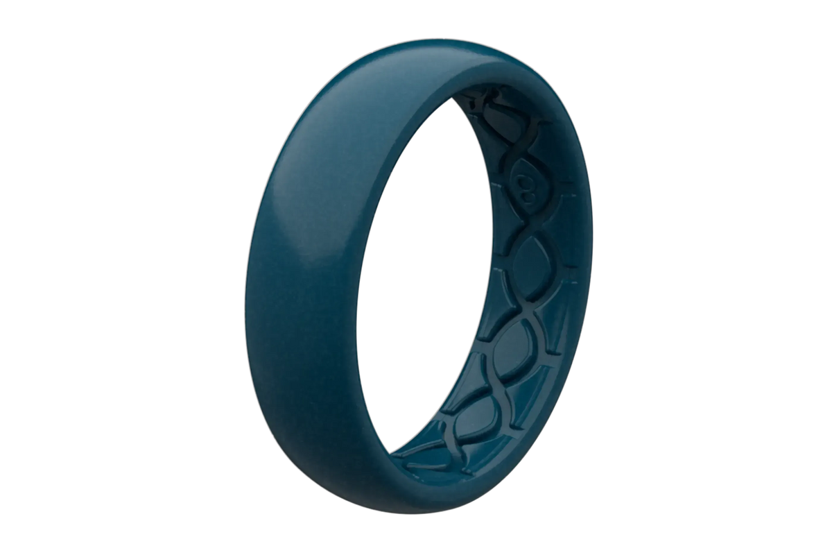 Satin Dark Ocean Thin Ring