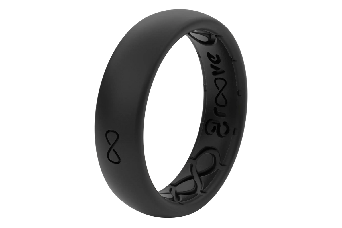 Solid Midnight Black Thin Ring